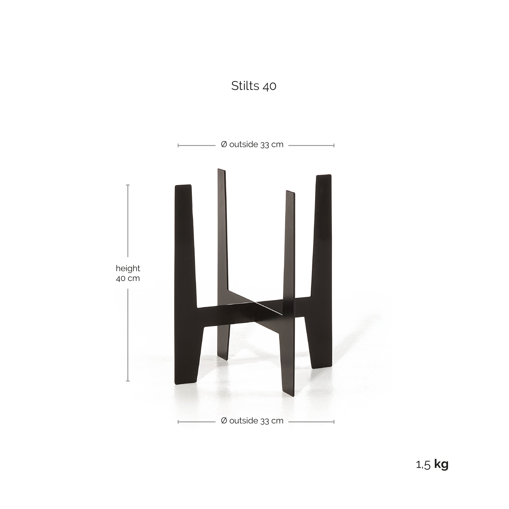 Ecopots Alzate in metallo L33 P33 H40 cm (per Amsterdam 30/Rotterdam 30)
