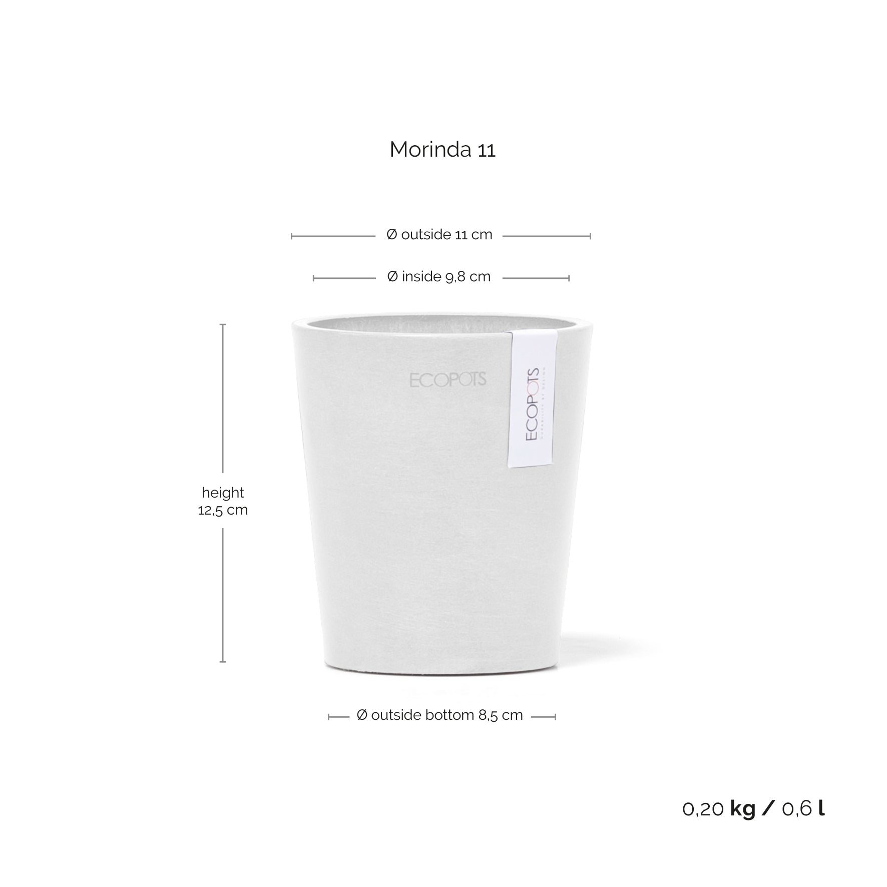 Ecopots Morinda Ø11 H12.5 cm